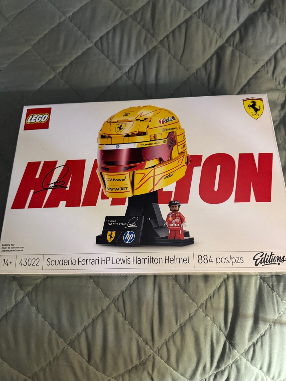 LEGO Yellow and Red Scuderia Ferrari Hamilton Helmet